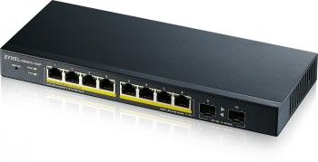 Серверы ZYXEL NETWORKS  ZYXEL GS1900-10HP V2, 8-PORT GBE L2 POE SMART SWITCH + 2 SFP SLOTS, 802.3AT, DESKTOP, FANLESS, 70 WATT (5Y WARRANTY)