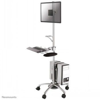 TV bracket NEOMOUNTS BY NEWSTAR  NEWSTAR MOBILE WORKPLACE FLOOR STAND (MONITOR, KEYBOARD/MOUSE & PC) 10-27" SILVER