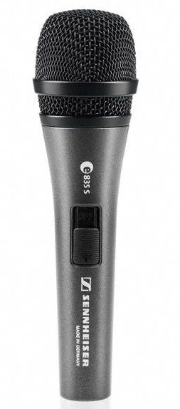Другой аксессуар для компьютера Sennheiser  SENNHEISER E 835-S, VOCAL MICROPHONE, DYNAMIC, CARDIOID, I/O SWITCH, 3-PIN XLR-M, ANTHRACITE, INCLUDES CLIP AND BAG