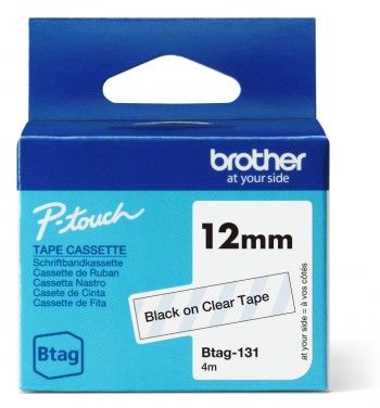 Consumable Brother BROTHER BTAG-131 BTAG131 12MM BLACK ON CLEAR TAPE