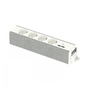 Serveri kaablid Schneider Electric  SCHNEIDER ELECTRIC UNICA SYSTEM+ MOD.UNIT 4XSCHUKO+USBA/C WHITE/GREY