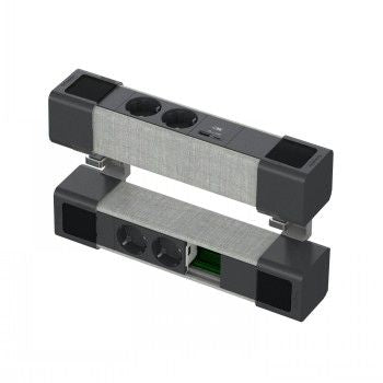 Серверные кабели Schneider Electric  SCHNEIDER ELECTRIC UNICA SYSTEM+ DESK UNIT 4XSCHUKO+USBA/C+RJ OPT, ANTHR/GREY