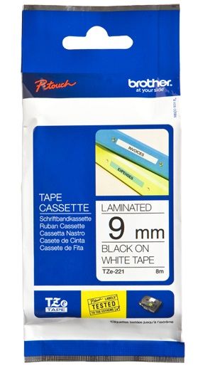 Расходный материал Brother  BROTHER TZE221 9 BLACK ON WHITE
