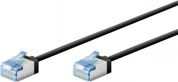 Cable Goobay  GOOBAY ULTRA-FLEX CAT6A VERKKOKAAPELI, 0.5M, U/FT, LSZH, SLIM, EXTRA-SHORT PLUGS, BLACK