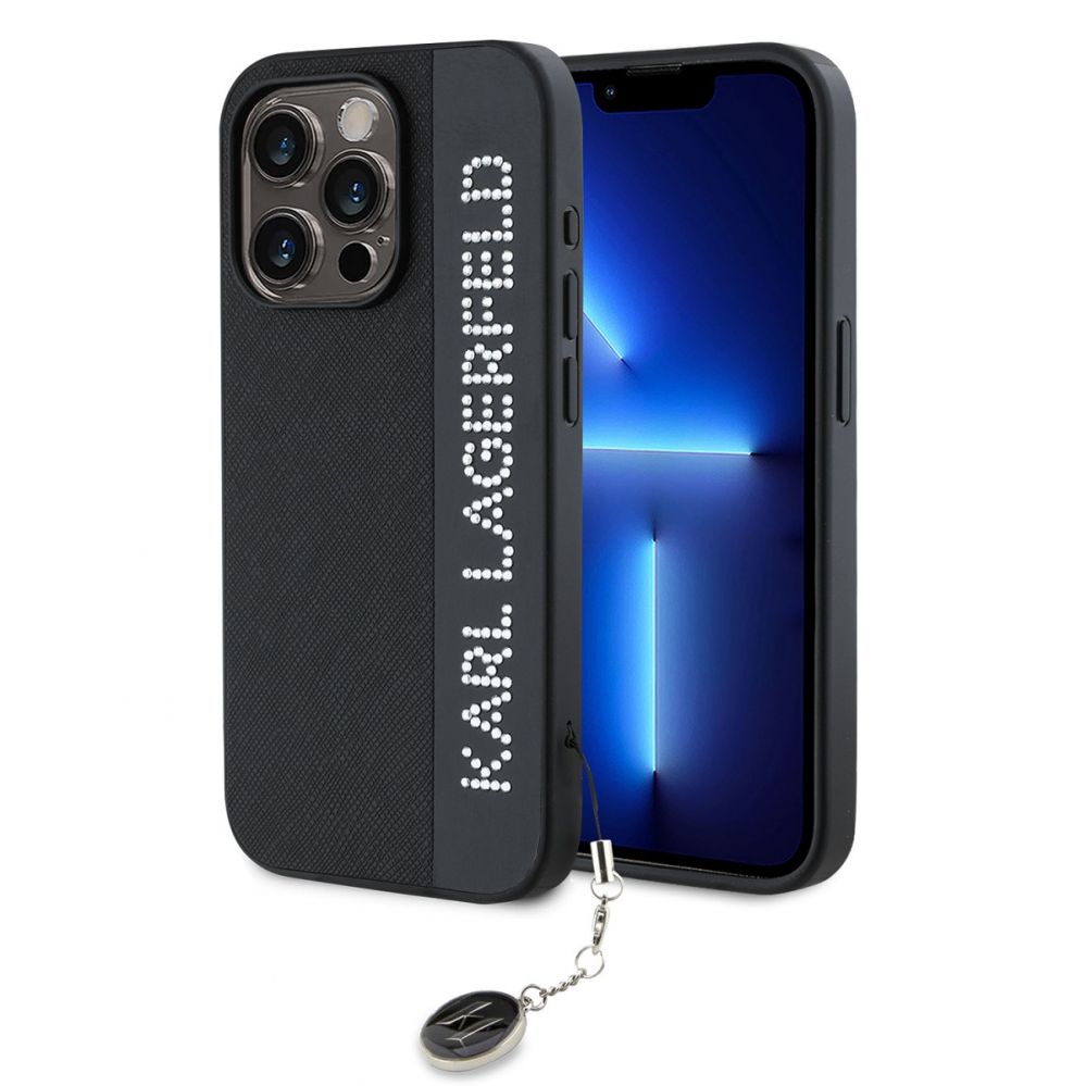 Чехол на заднюю панель Karl Lagerfeld Apple Karl Lagerfeld PU Saffiano Rhinestone Charm Case for iPhone 15 Pro Max Black