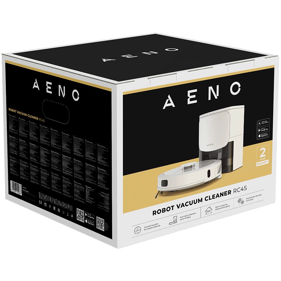 Tolmuimeja AENO  AENO Robot Vacuum Cleaner RC4S: wet & dry cleaning, smart control AENO App, HEPA filter, 2-in-1 tank