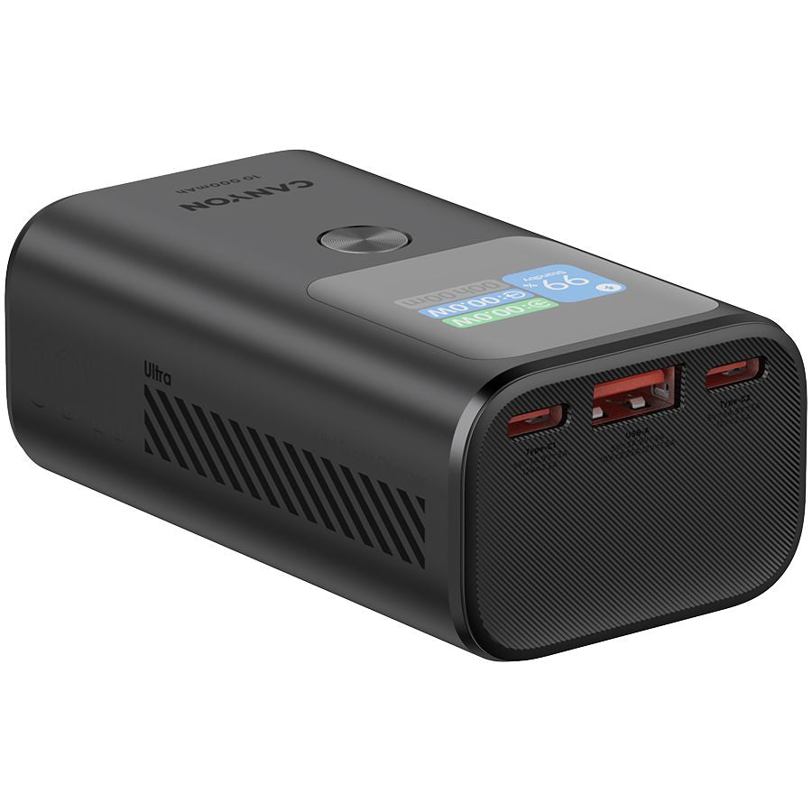 Väline aku Canyon  CANYON power bank OnPower 130 TFT 10000 mAh PD30W Dark Grey