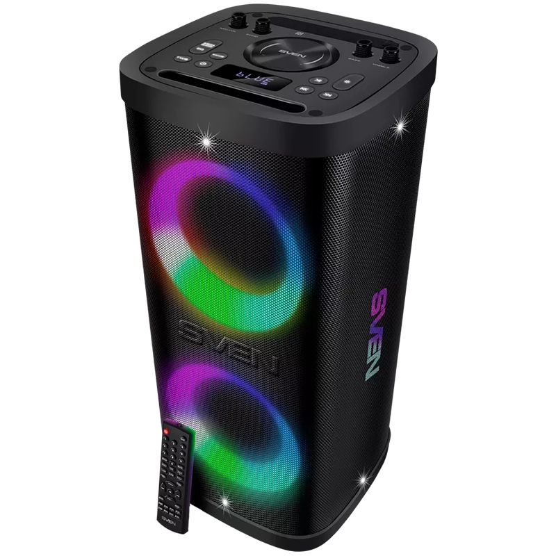 Record players Sven  Portable speaker SVEN PS-930, black, power output 2x75W (RMS), TWS, Bluetooth, FM, USB, microSD, LED-display, lithium battery