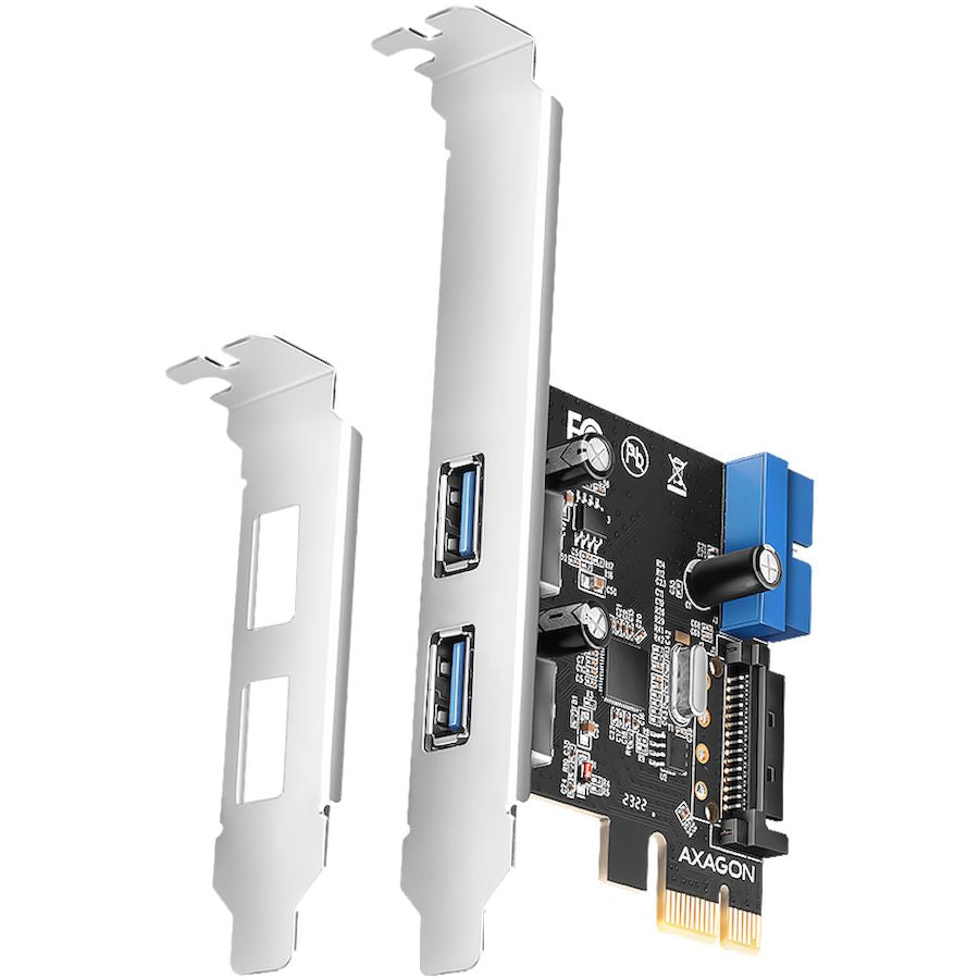 Üleminek Axagon  AXAGON PCEU-232RS PCIe card - 2+2x USB 5Gbps port, SATA power, Renesas PD720201, SP & LP
