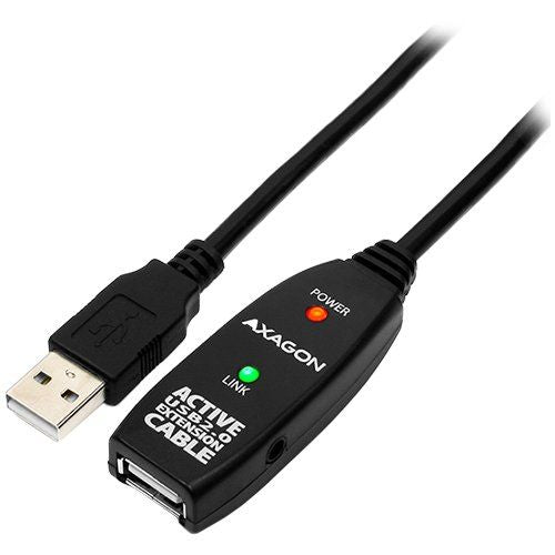 Converter Axagon  Axagon Active extension USB 2.0 A-M> A-F cable, 5 m long. Power supply option.