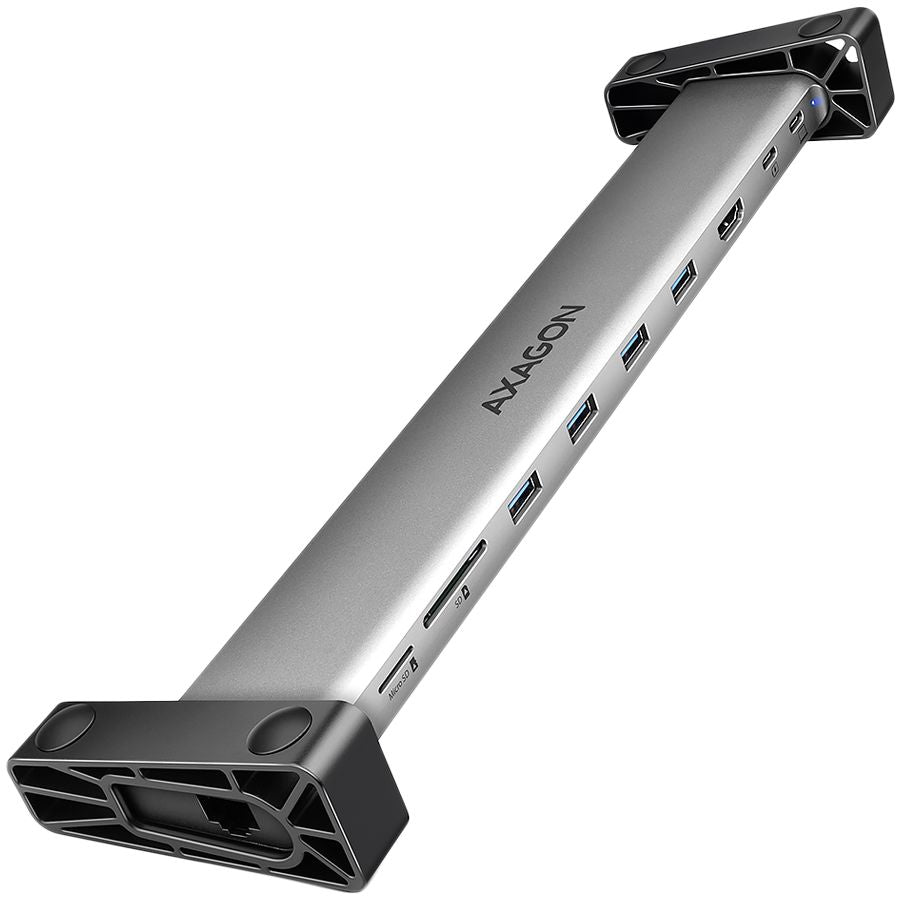 Üleminek Axagon  AXAGON HMC-10HLS, USB 5Gbps hub, 4x USB-A, HDMI 4K/60Hz, RJ-45, SD/microSD, PD 100W, 25cm USB-C cable