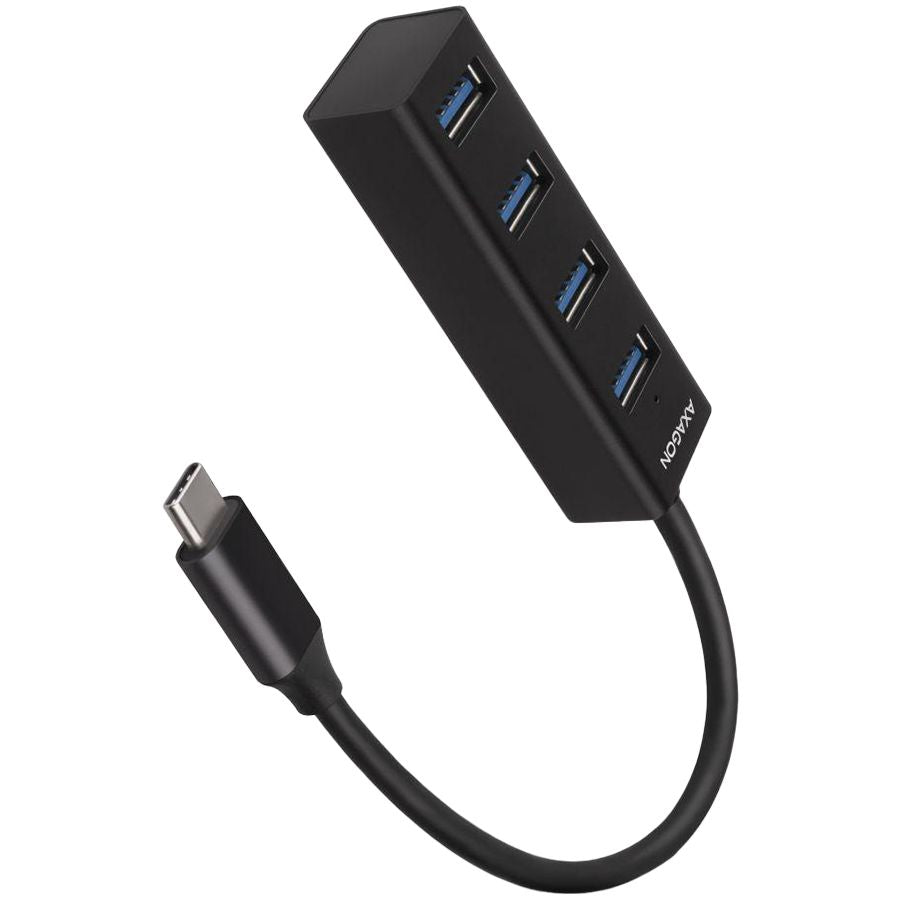 Converter Axagon  AXAGON HUE-M1C 4x USB3.2 Gen 1 MINI hub, metal, 20cm USB-C cable