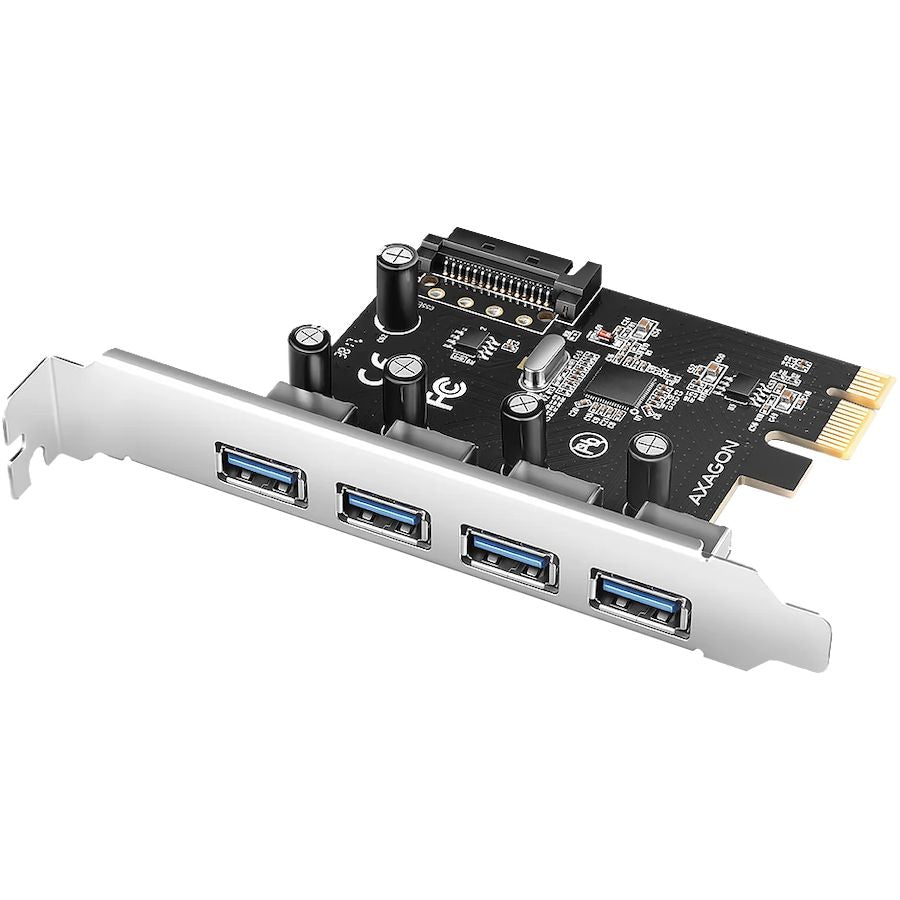 Converter Axagon  AXAGON PCEU-430RS PCIe card - 4x USB 5Gbps port, SATA power, Renesas PD720201, SP