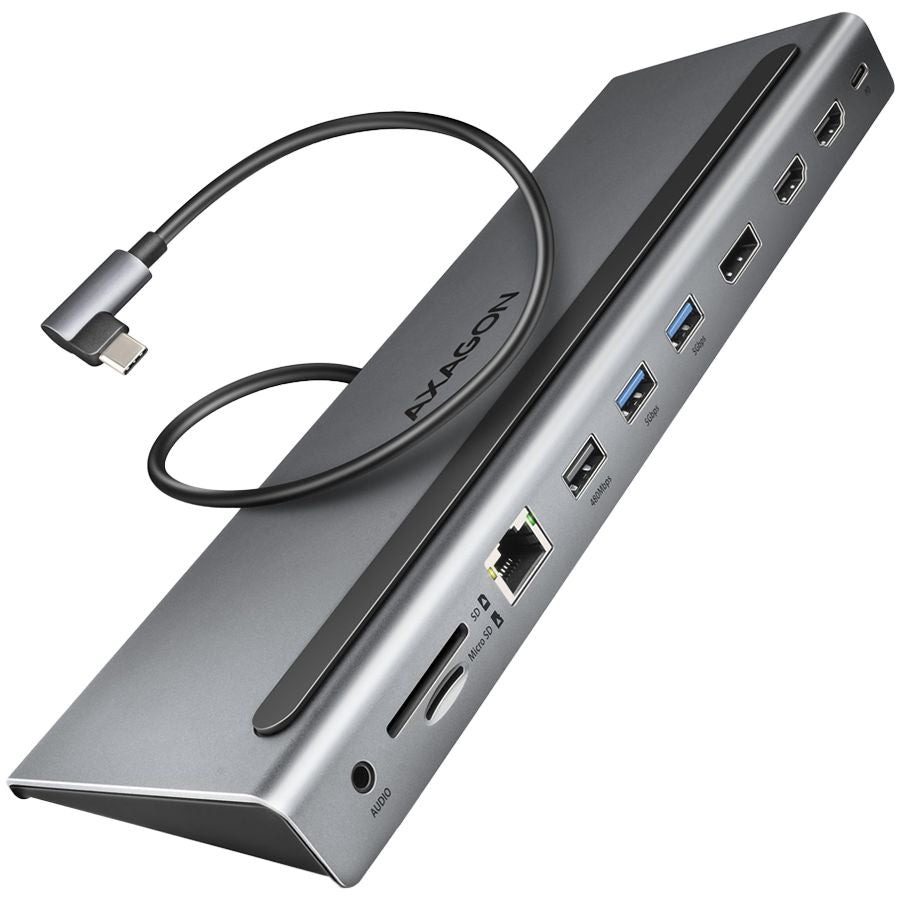 Converter Axagon  Axagon Multiport USB-C 5Gbps TRIPLE 4K DISPLAY hub HMC-4KX3