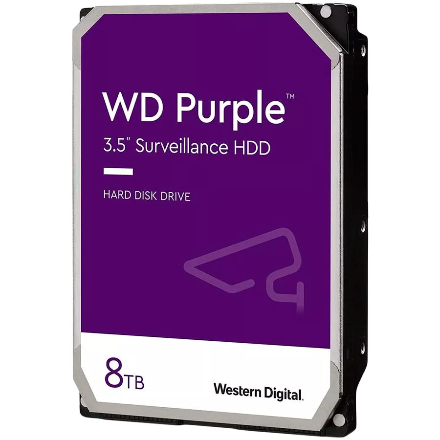 Kõvaketas HDD Western Digital  HDD Video Surveillance WD Purple 8TB CMR, 3.5'', 256MB, 5640 RPM, SATA, TBW: 180