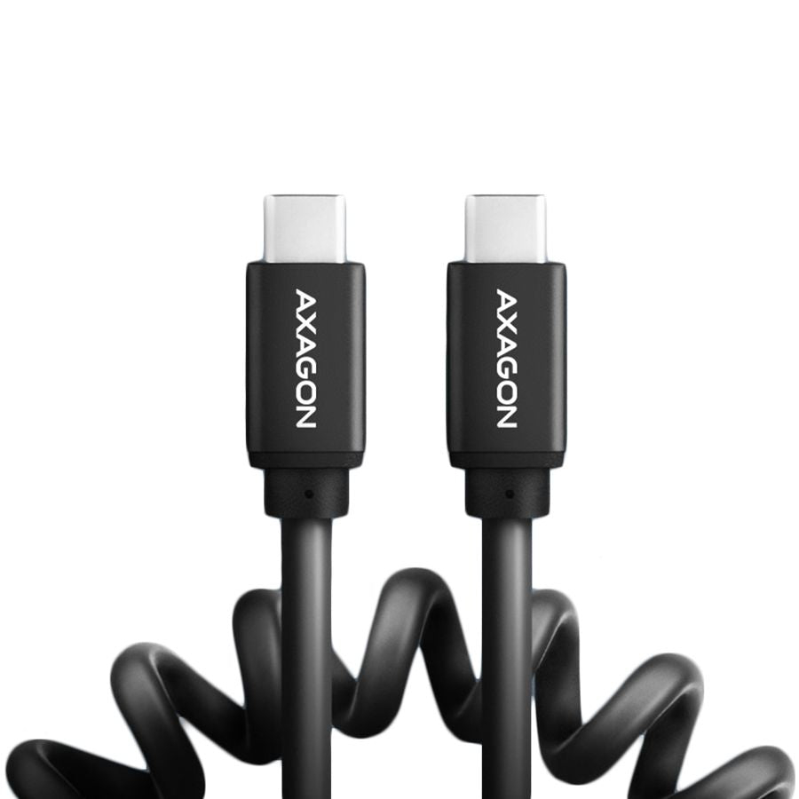 Cable Axagon  Axagon Data and charging USB 2.0 cable 1.1 m long. PD 60W, 3A. Black twisted.