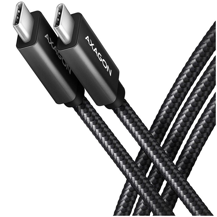 Cable Axagon  Axagon Data and charging USB 3.2 Gen 2 cable lengh 1 m. PD 100W, 5A, 4K HD video. Black braided.