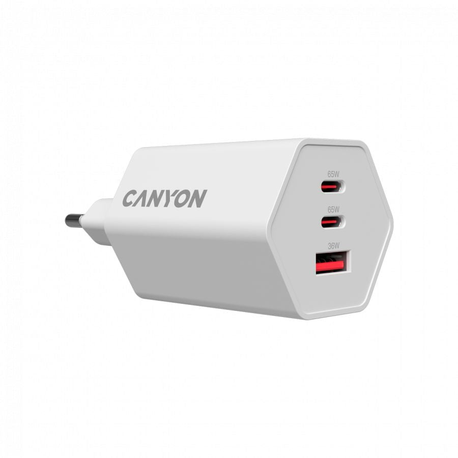 Adaptrid Canyon  CANYON charger HEXAGON 65 GaN 65W 2xPD 1xQC EU White