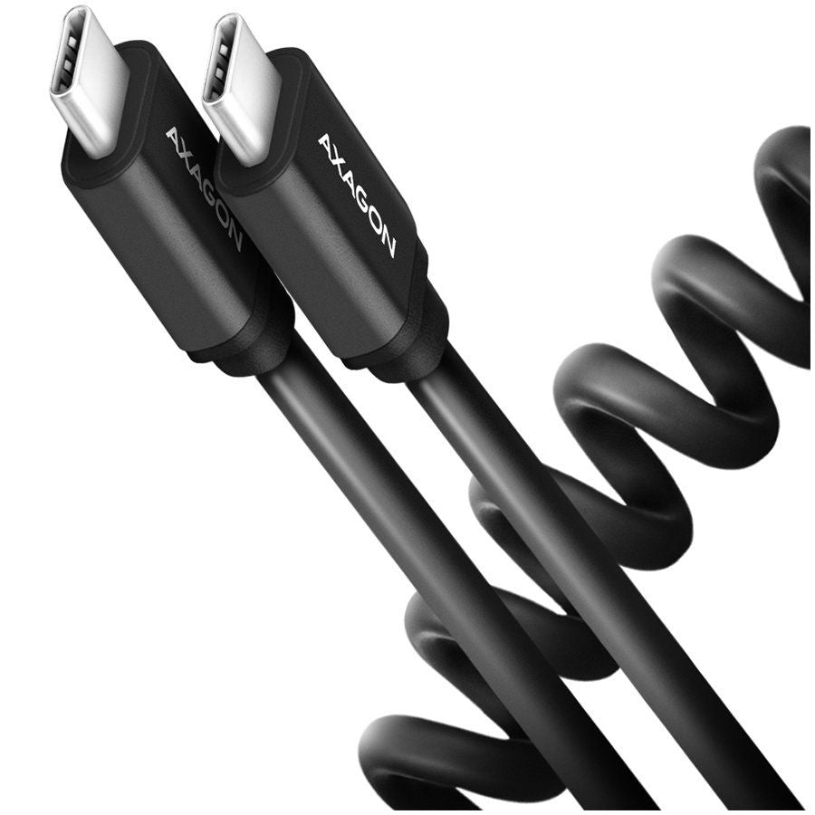 Kaabel Axagon  Axagon Data and charging USB 2.0 cable lengh 0.6 m. PD 60W, 3A. Black twisted.
