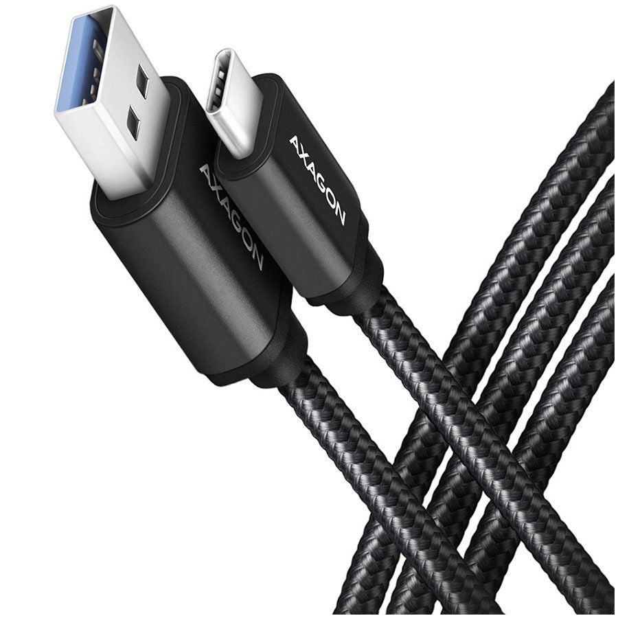 Kaabel Axagon  Axagon Data and charging USB 3.2 Gen1 cable lengh 2 m. 3A. Black braided.