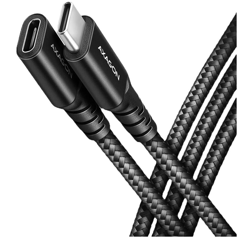 Cable Axagon  Extension USB 20Gbps cable length 0.5 m. PD 240W, 5A, 8K HD video. Black braided.