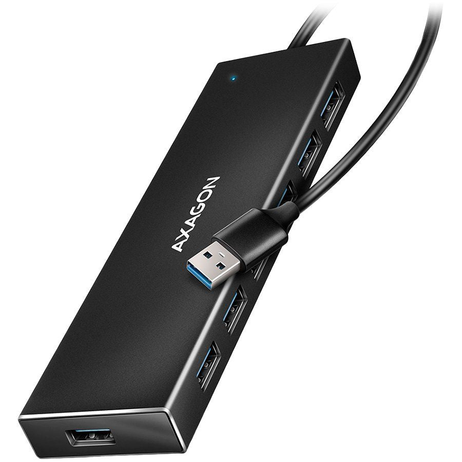 Adaptrid Axagon  Seven-port USB 3.2 Gen 1 hub with charging support. Connector for external power supply. USB-A cable 1 m.