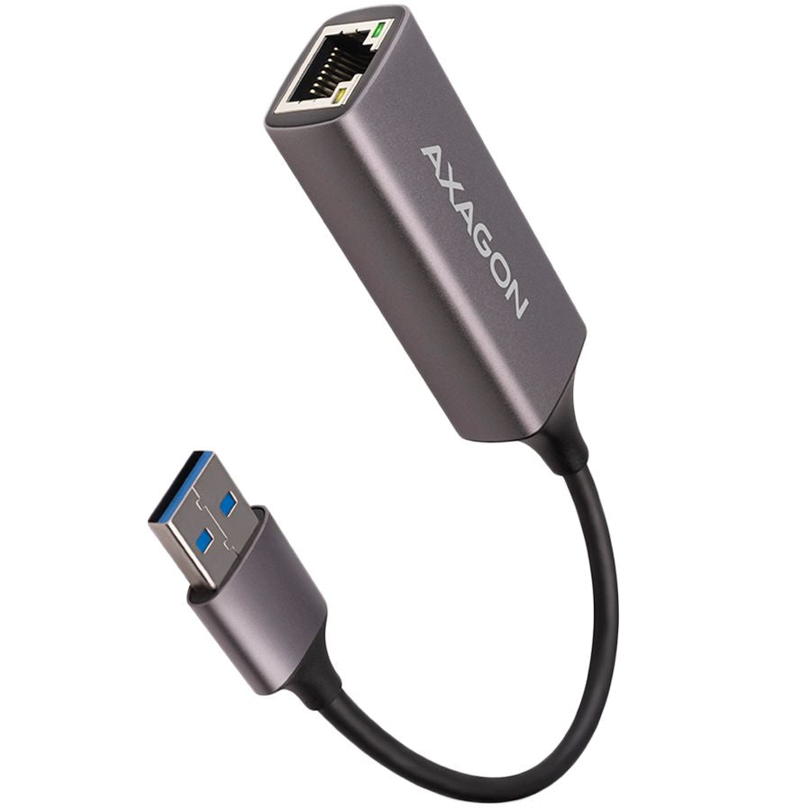 Adapter Axagon  AXAGON ADE-TR Type-A USB3.2 Gen 1 - Gigabit Ethernet 10/100/1000 Adapter, metal, titan grey