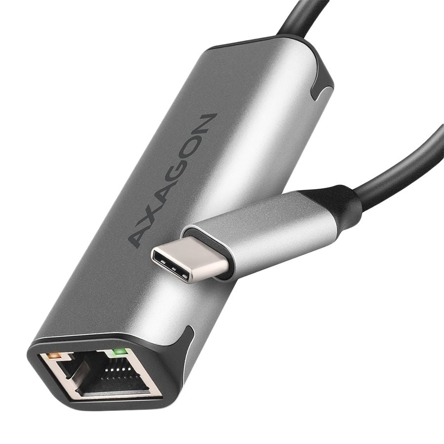 Adapter Axagon ADE-25RC SUPERSPEED USB-C 2.5 GIGABIT ETHERNETCompact aluminum USB-C 3.2 Gen 1 2.5 Gigabit Ethernet 10/100/1000/2500 Mbit adapter with automatic installation.