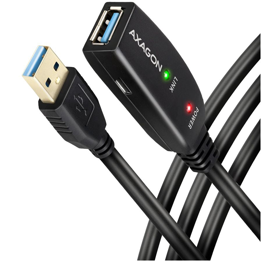 Adapter Axagon  Axagon Active extension USB 3.2 Gen 1 A-M > A-F cable, 10 m long. Power supply option.