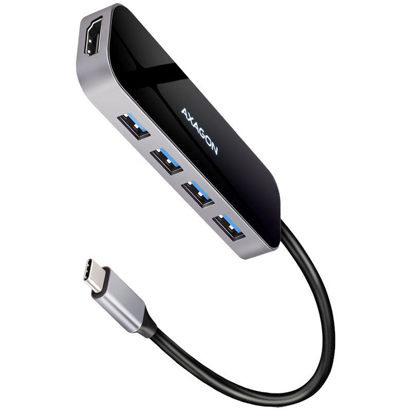 Adaptrid Axagon  Axagon Multi port USB 3.2 Gen 1 hub. HDMI, four USB-A outputs and Power Delivery. Kabel USB-C 20cm.