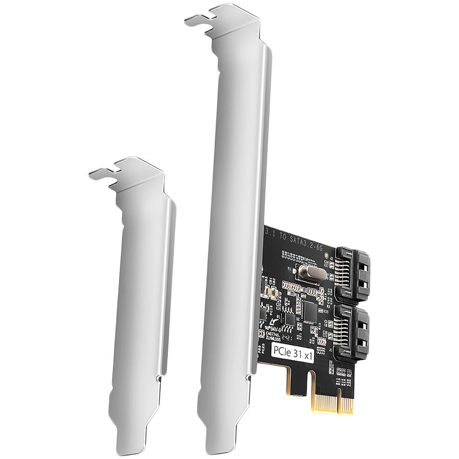 Adapter Axagon  Axagon Two-channel SATA III PCI-Express controller with two internal SATA port outputs. Standard & Low profile.