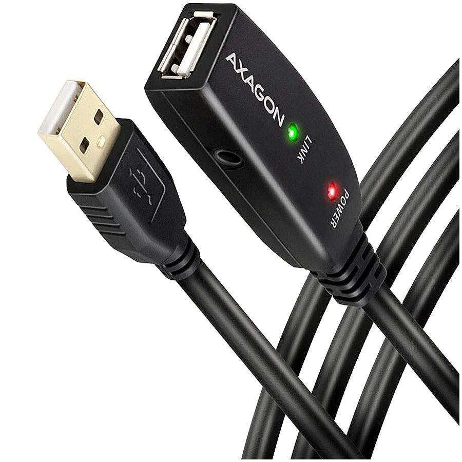 Adaptrid Axagon  Axagon ADR-215 Active extension USB 2.0 A-M > A-F cable, 15 m long. Power supply option.
