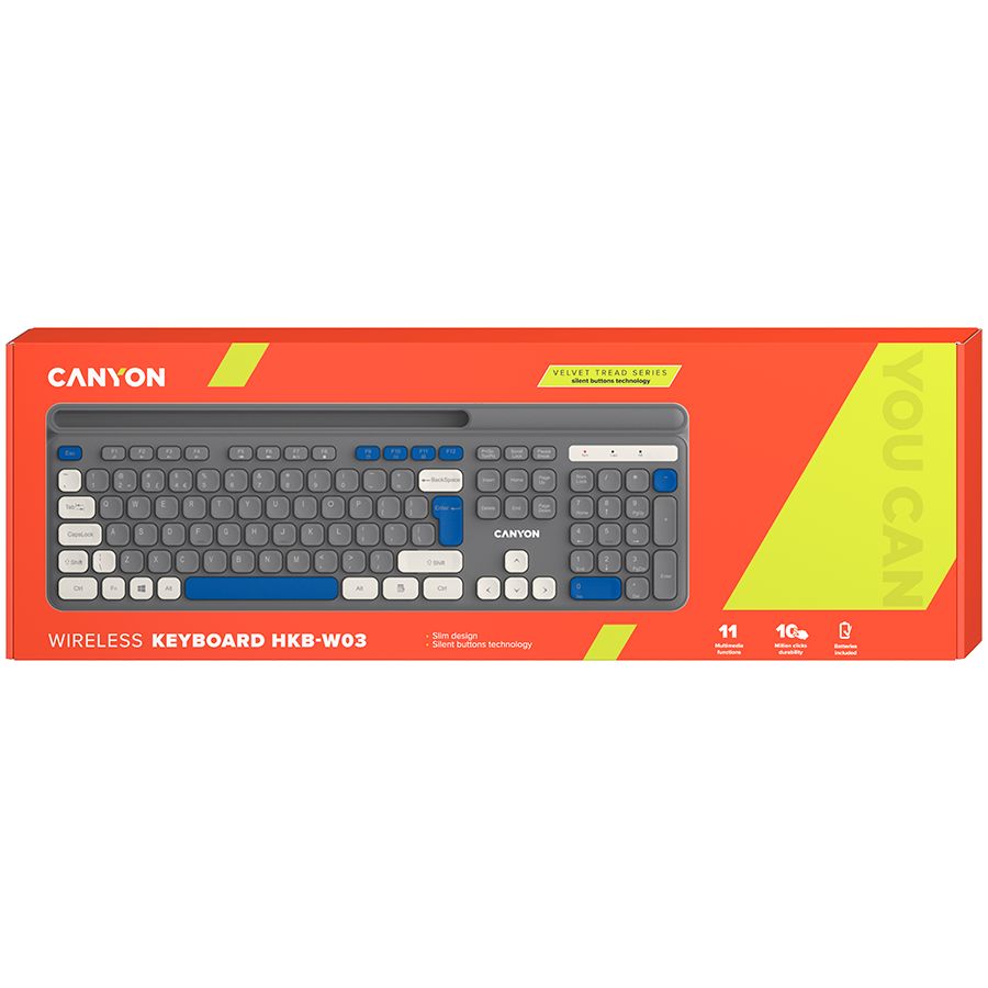 Computer keyboard Canyon CANYON keyboard HKB-W03 EN AAA Wireless Grey