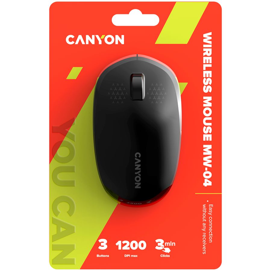 Computer mouse Canyon  CANYON mouse MW-04 3buttons BT Wireless Black