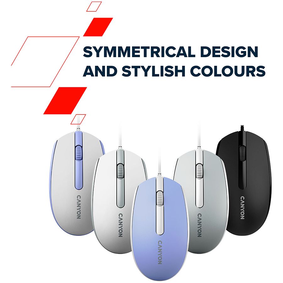 Arvutihiir Canyon  CANYON mouse M-10 Wired White Lavender