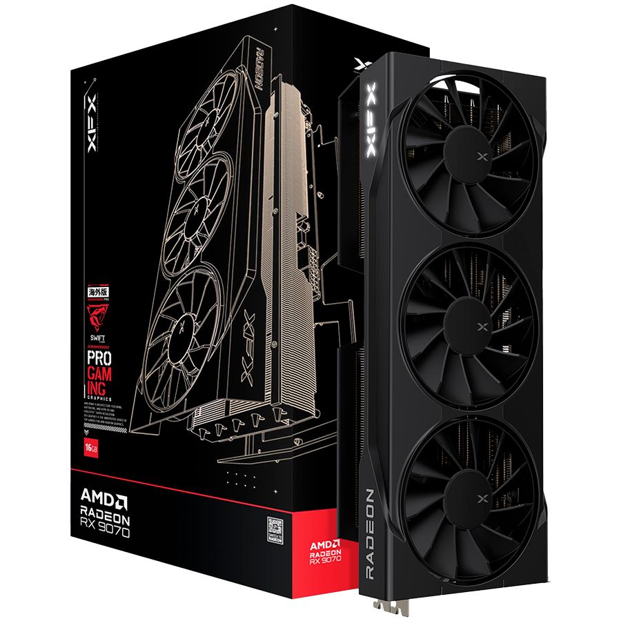 Graphic card / Video cards XFX  XFX Swift AMD Radeon RX 9070 OC Triple Fan Gaming Edition with 16GB GDDR6 HDMI 3xDP AMD RDNA 4