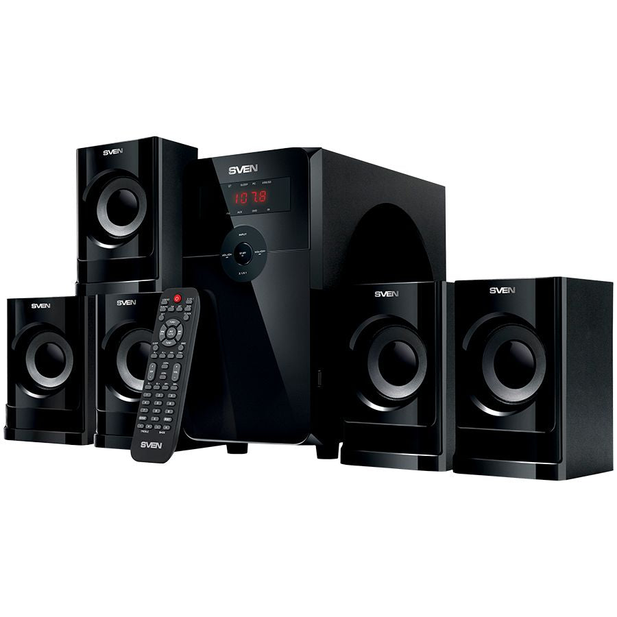 Bluetooth speaker Sven Speakers SVEN HT-201, black (80W, Bluetooth, FM, USB/SD, Display, RC unit)