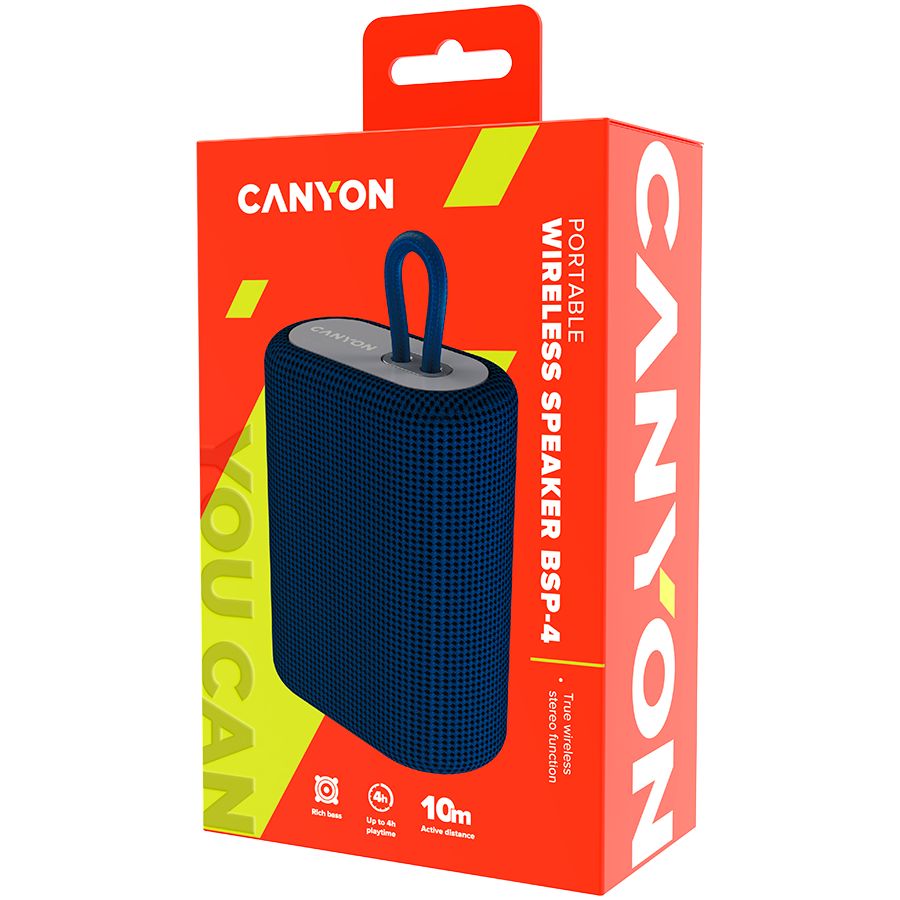 Juhtmevabad kõlarid Canyon  CANYON speaker BSP-4 5W Blue