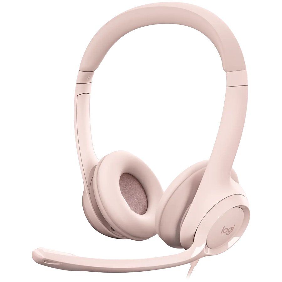 Headphone with microphone Logitech  LOGITECH H390 Corded Headset - ROSE - USB