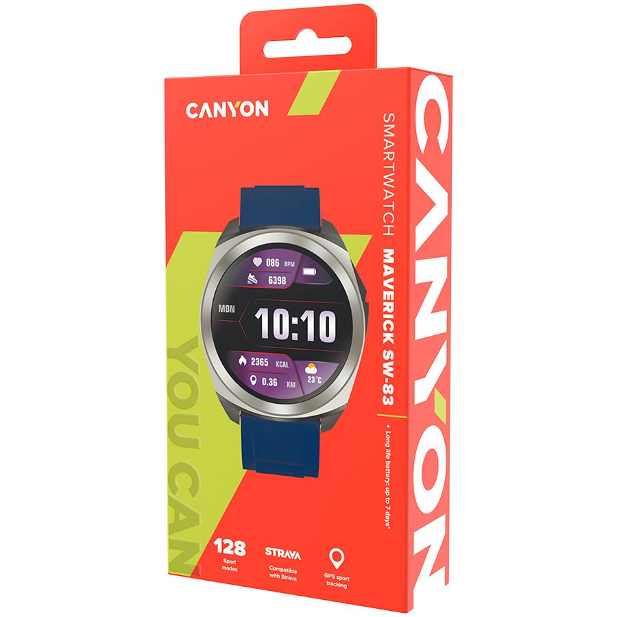 Умные часы Canyon  CANYON smart watch Maveric SW-83 GPS Silver Blue