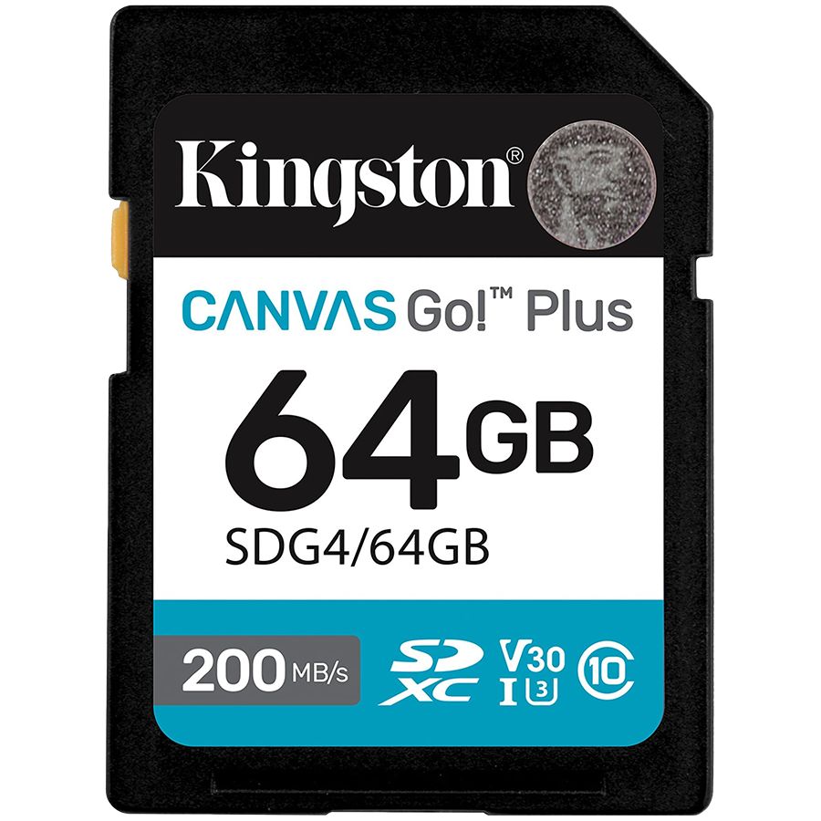 Cable Kingston  KINGSTON 64GB SDXC Canvas Go Plus Gen4 200MB/s C10 UHS-I U3 V30