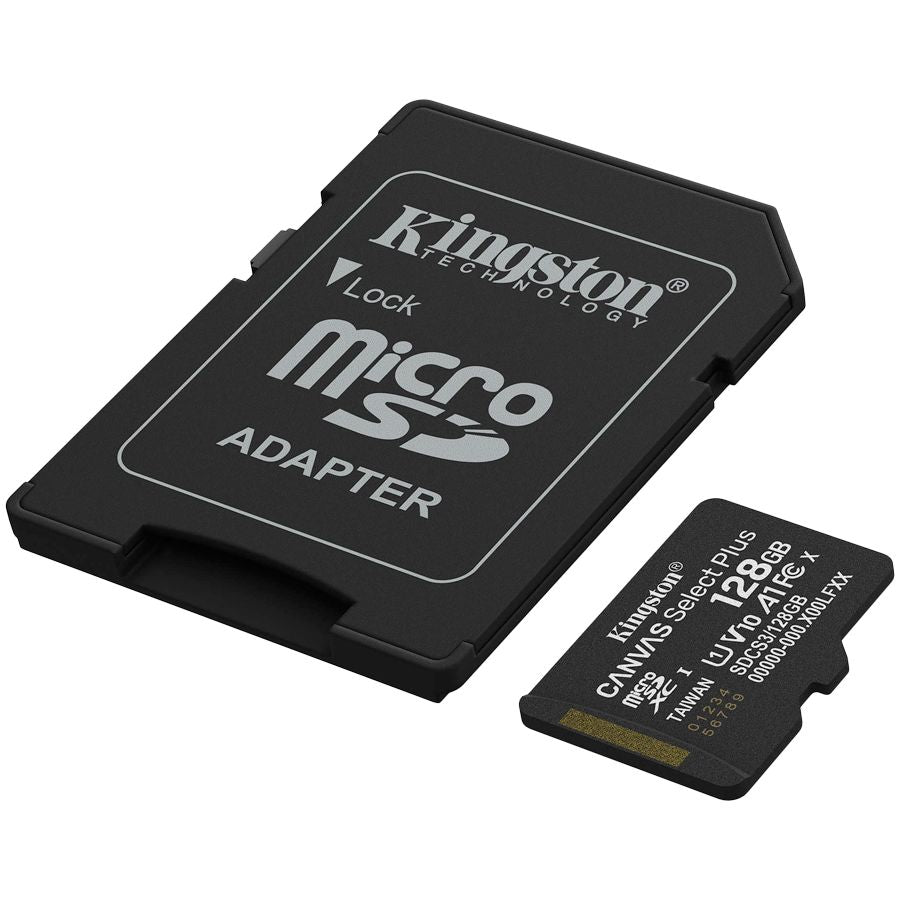 Kaabel Kingston  Kingston 128GB microSDXC Canvas Select Plus Gen3 150MB/s A1 Card + Adapter