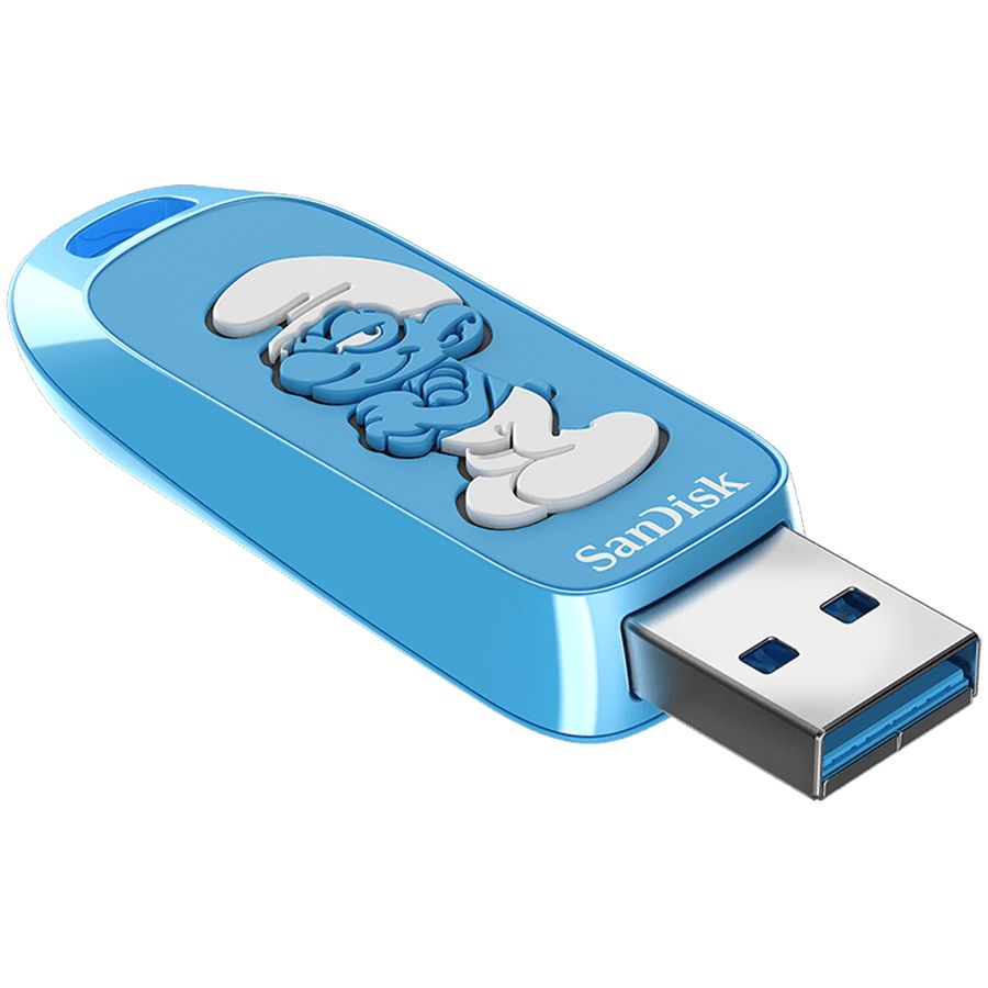 Üleminek SanDisk  SANDISK USB 3.2,Ingot Type-A,130MB/s,Brainy Smurf Edition,4x6 Blister,Global