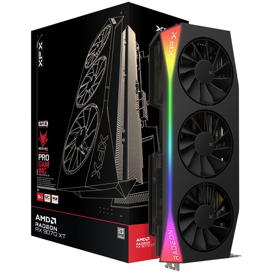 Graafikakaart / ideokaardid XFX  XFX Mercury AMD Radeon RX 9070XT OC Gaming Edition with RGB 16GB GDDR6, HDMI 3xDP