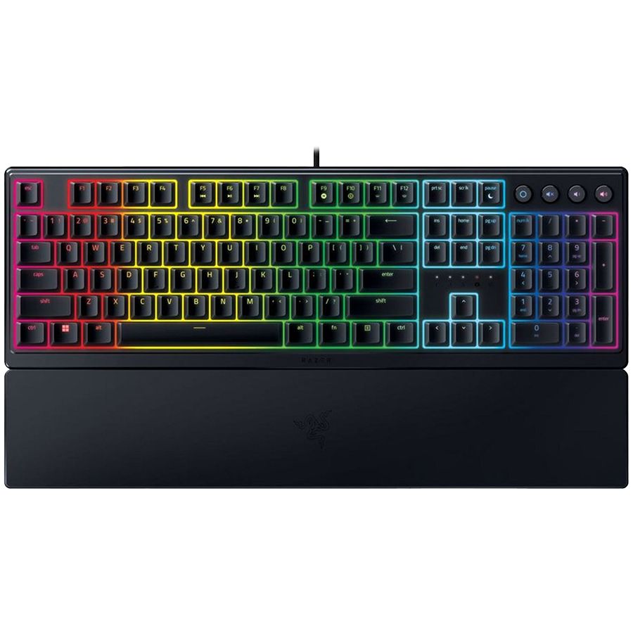 Computer keyboard Razer  Razer Ornata V3, Mecha-membrane switches, 10 Razer Chroma  RGB Lighting Zones, 1000 Hz Ultrapolling, Backlit keys, UV coated ABS Keycaps, Soft-touch wrist rest"