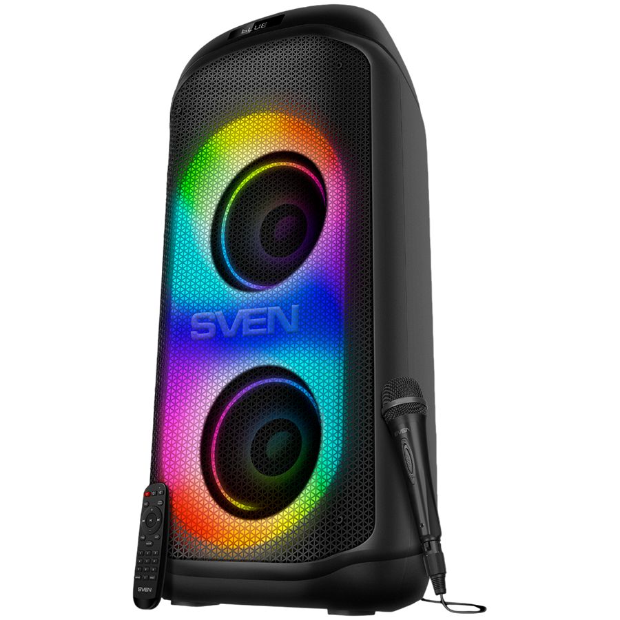 Bluetooth speakers Sven  Speaker SVEN PS-1050, black (200W, TWS, Bluetooth, FM, USB, microSD, LED-display, 7200mAh)