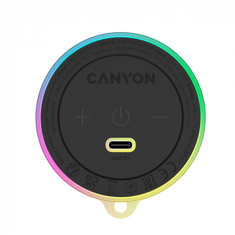 Juhtmevabad kõlarid Canyon  CANYON Magnetic BT speaker OnMove 13 5W Black