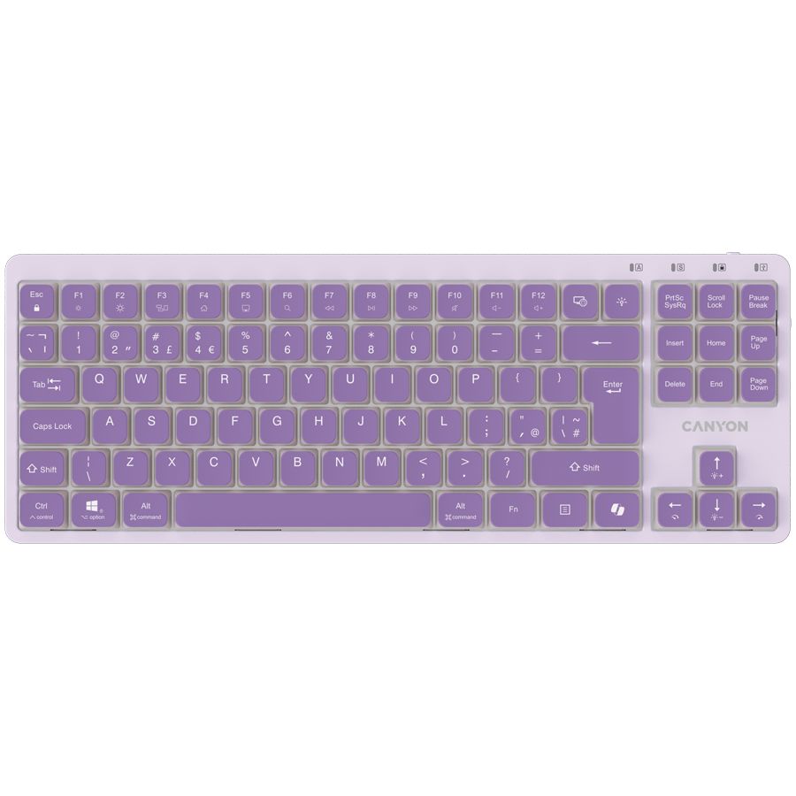 Computer keyboard Canyon  CANYON Keyboard OnType 10 Low Profile EN Wired Violet