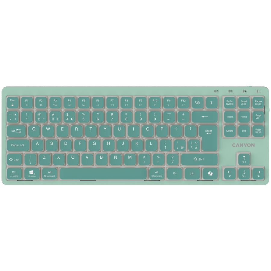 Computer keyboard Canyon  CANYON Keyboard OnType 10 Low Profile EN Wired Green